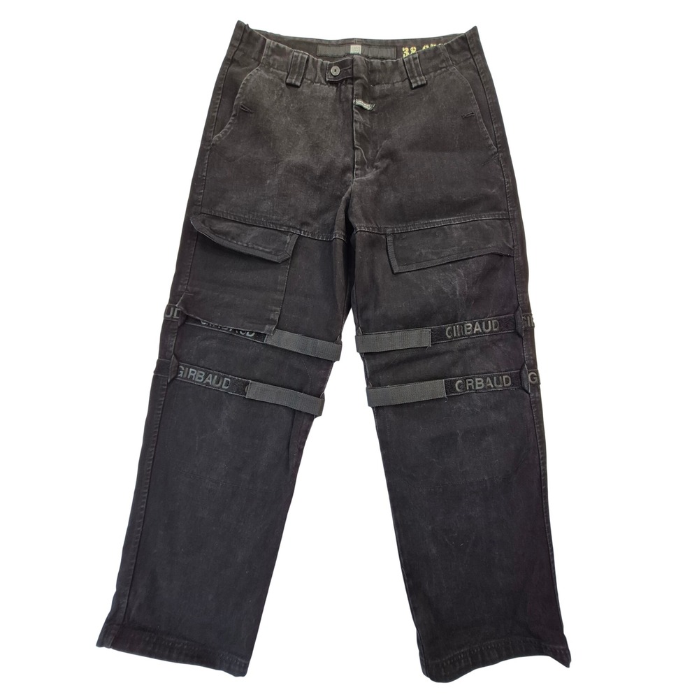 Marithe Francois Girbaud Shuttle Tape Cargo Pants Men's 36 Black Y2K Baggy